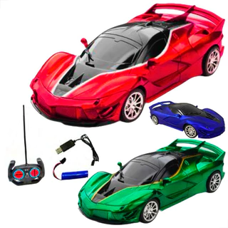 Carrinho de Controle Remoto Recarregável Bateria Brinquedo Esportivo Acende Faróis Bugati Infantil