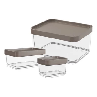 Conjunto De 4 Potes Com Tampa Herméticos Coza Clear
