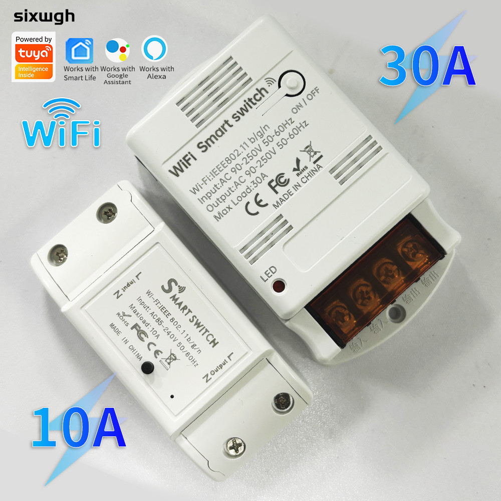 30A Tuya Wifi Interruptor Inteligente Da Bomba De Água Suporte Smart Life App Funciona Com Alexa Google home Control 10A