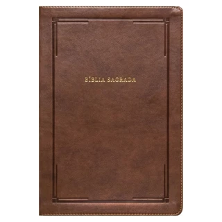 Bíblia Sagrada Slim - NVI - Letra Grande - Capa Couro Soft Marrom Barroca