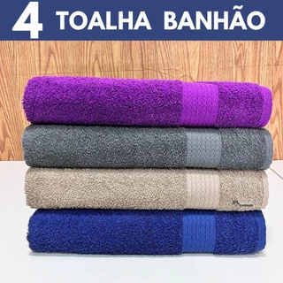 04- Kit Toalhas de Banho Banhão Gigante 100% algodão Linha Premium-480G/ m²Gramatura -1,50x70cm