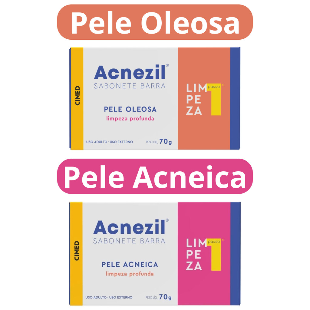 Kit com 2 Sabonetes em Barra Acnezil 70g – Limpeza Profunda para Pele ...