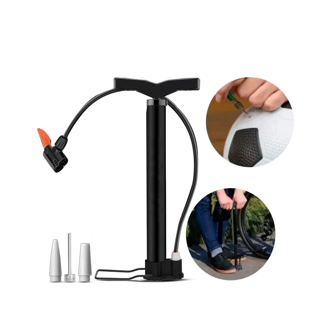 Bomba De Ar Encher Pneu Bicicleta Moto Bola Balão Piscina Forte Compacta e Leve