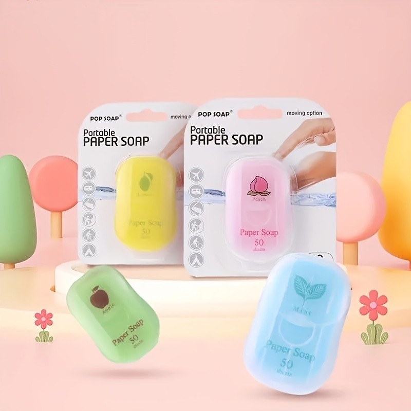 50pcs Sabonete mini sabonetes De Papel Solúvel Em Água sabonete em ...