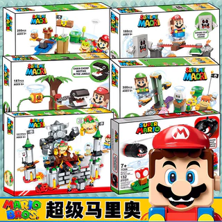Mario Mario Mario Series Adventure Starter Set Breakthrough Conjunto Completo Montagem de Brinquedos em Bloco