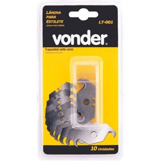 Cartela de lâmina corte curvo para estilete trapezoidal com 10 peças - Vonder