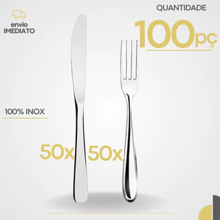Jogo de Talher 100 Peças em INOX 50 FACAS 50 GARFOS