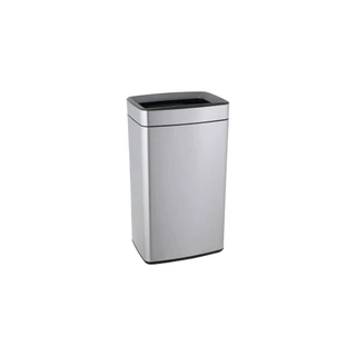 Lixeira Retangular C/ Aro e Balde 40 L Aço Inoxidável Escovado Linha Plana Brinox em Oferta na Shopee