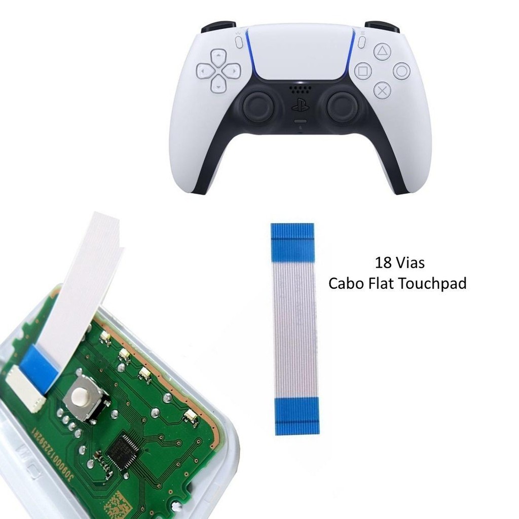 Cabo Flat Flex TouchPad 18 Vias Controle Ps5