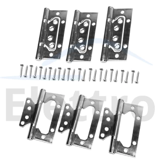 Kit c/ 3 Dobradiças de sobrepor com rolamento - Inox Escovado - 4'x3'x,2,5mm