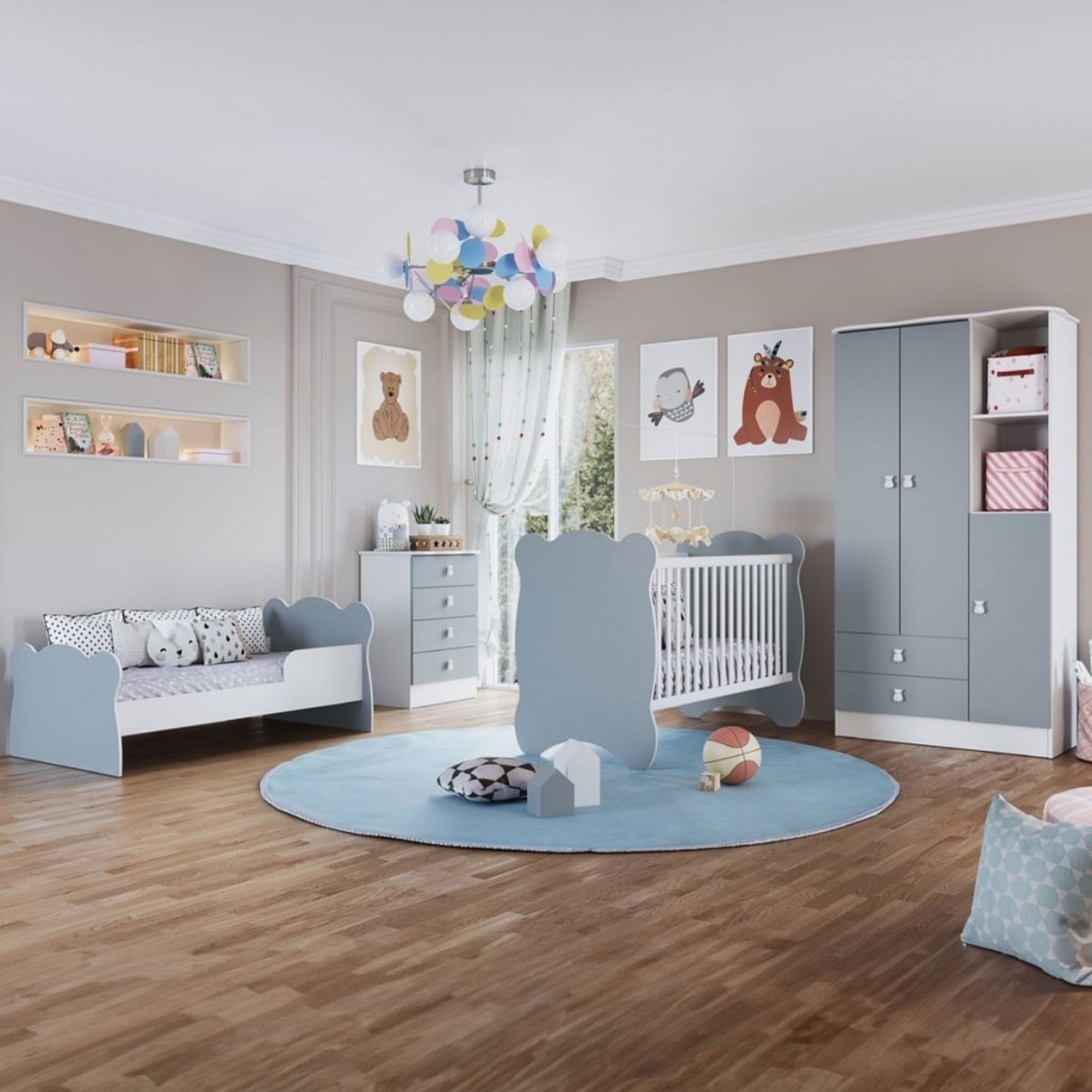 Quarto de Bebê Completo Bambino 3 Portas 6 Gavetas