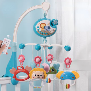 Baby Criby Mobile Rattles Toys Controle Remoto Estrela De Projeção Temporização De Brinquedos De Cama Recém-Nascido Sino Carrossel Brinquedo Musical 0-12M Presentes
