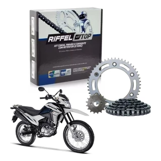 Kit Relação Tração Transmissão Bros 160 Xre 190 2015 à 2024 Original Riffel - COM RETENTOR
