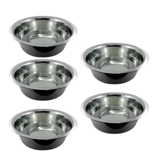 5 Tigela Inox Redonda 1.2 Litros Bolw Saladas Massas Black