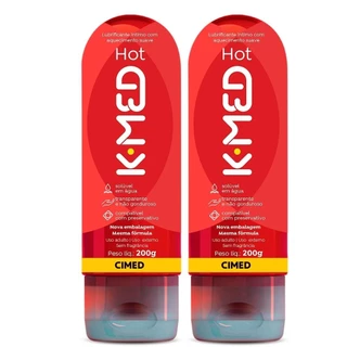 Kit c/ 2 Unidades Gel Lubrificante Íntimo K-Med Hot 200ml em Oferta na Shopee