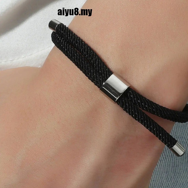 Pulseira De Tecido Ajustável De Aço Inoxidável , Adequada Para Homens E Mulheres , Casal Perfeita , 1 Peça