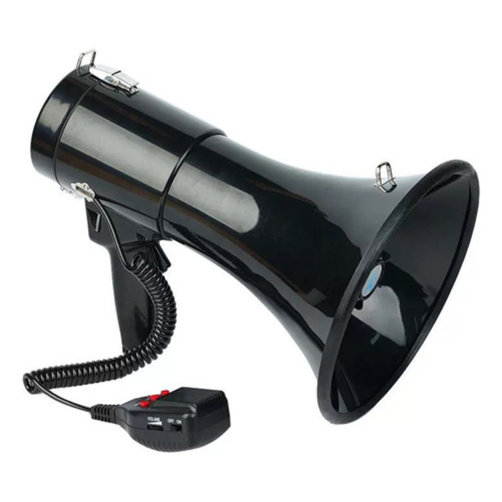 Megafone Profissional Recarregável Com Sirene E Controle