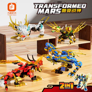 Fang Orange Block Enigma das Crianças Montagem Ice Dragon Model Block Boy Puzzle Decoração Toy Presente