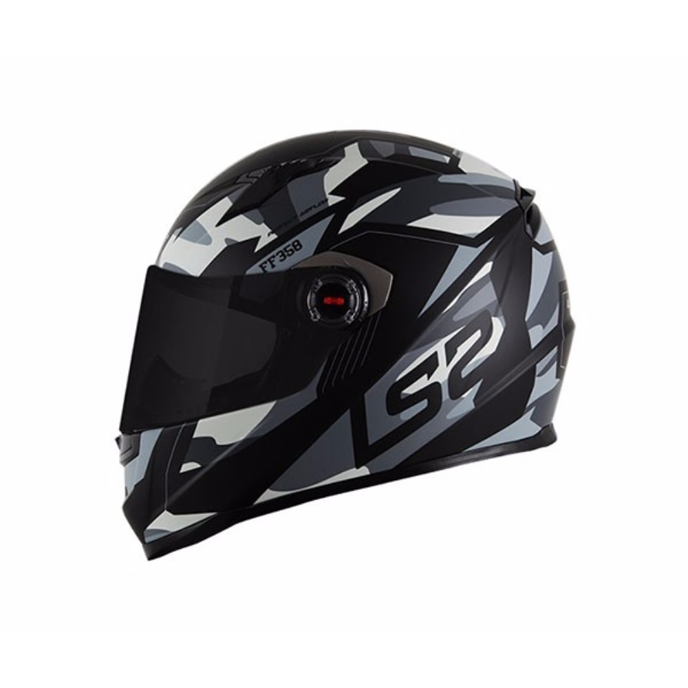 Capacete LS2 FF358 Tank Preto Camuflado Fechado