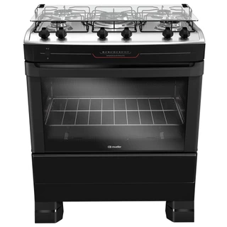 Fogão 5 Bocas Mueller Tripla Chama Mesa em Aço Inox e Acendimento Automático MFI5BF