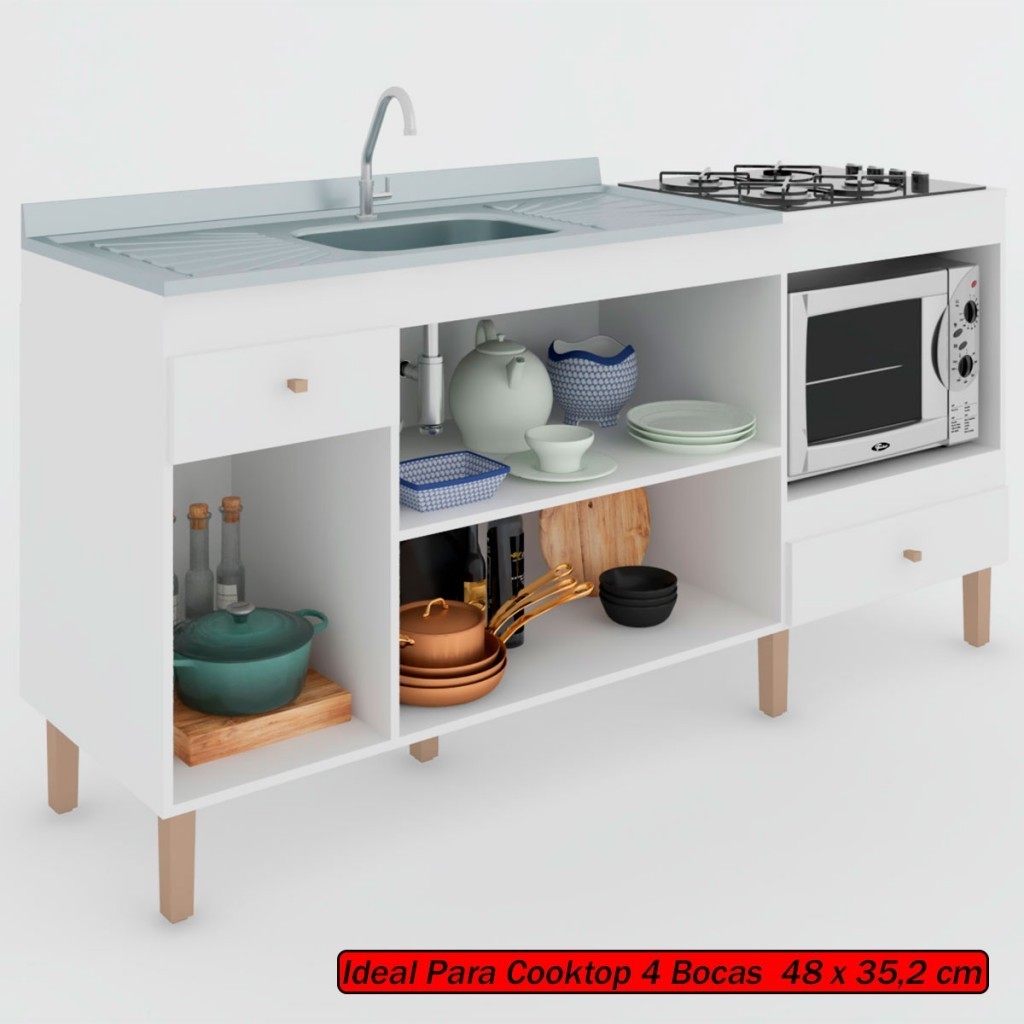 Armário de Cozinha com Espaço para Cooktop: Onde Comprar | BuscaProdutos