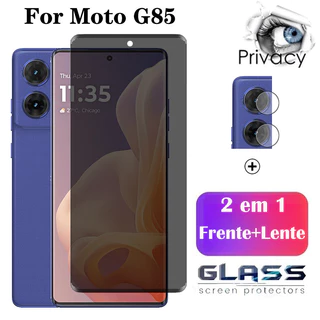 2 Em 1 Película Privacidade Moto G85 5G Pelicula De Vidro Protetor De Tela Anti-Espionagem Temperado Para Motorola Edge 50 Pro Ultra Fusion 5G 9D Proteção