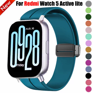 Pulseira Magnética De Silicone Para Redmi Watch 5 Active Lite 22mm Esportiva Macia 18mm 20mm Xiaomi 5Active 3Lite Acessó