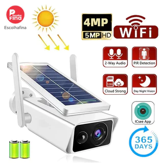 Câmera solar de vigilância noturna, alimentada por bateria, sem fio, wi-fi, suporta calor tropical e chuva forte