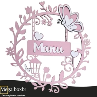 Guirlanda Infantil Porta Maternidade Mdf Personalizada 30cm com Nome Personalizado Decoração Quarto em Oferta na Shopee