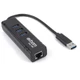 HUB USB 3.0 Com 3 Entradas USB e Porta Adaptador de Rede Ethernet RJ45 Até 1000 Mbps Exbom UHL-300