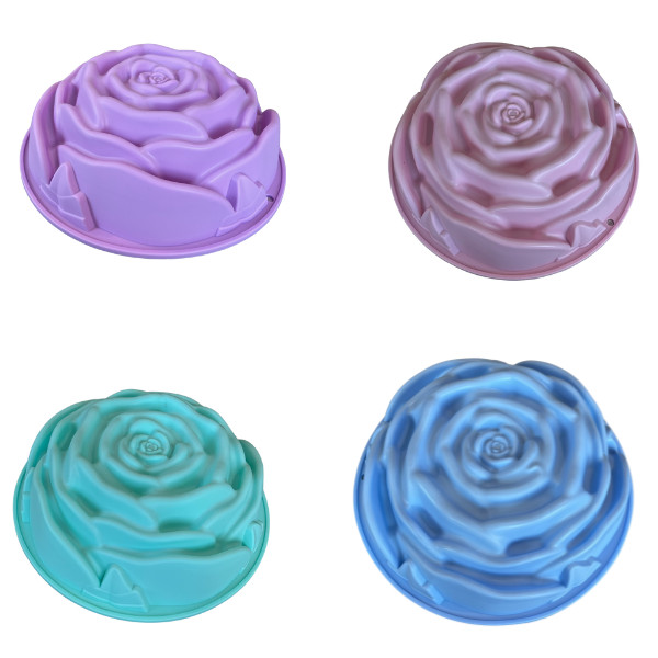 Forma de Bolo Redonda Silicone Formato Flor Grande Para Gela