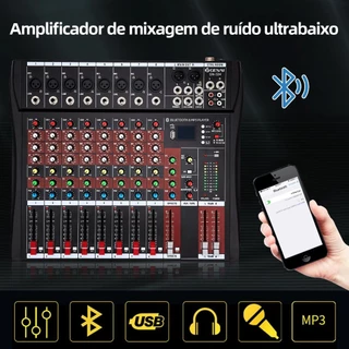 Mesa Som Profissional 12 Canais Console Misturador Efeitos