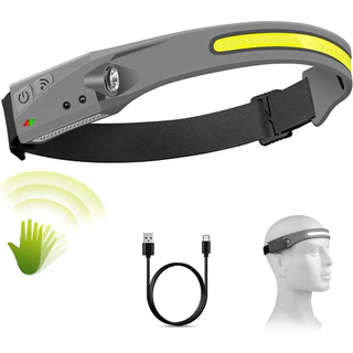 KIT COM DESCONTO Lanterna de Cabeça Recarregável Led Corpo Motion Camping Torch Light Lamp Com Usb