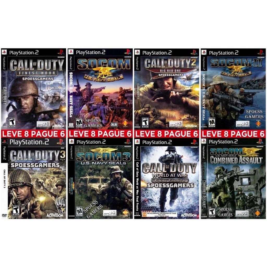 Jogo Socom + Call Of Duty Ps2 ( Tiro ) Coleção (8 Dvds) Patch | Shopee ...