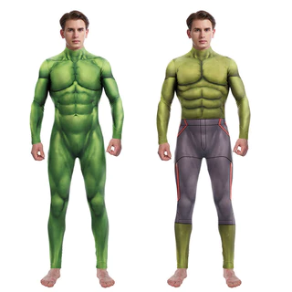 Superhero Hulk 3D Movie Muscle Giant Jumpsuits Impressos Para Fatos De Gato Zentai Masculino Cosplay