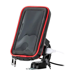 Suporte Celular Guidão De Moto Carregador USB 360º Case Impermeável Entregas Motocicleta