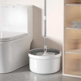 Mop Giratório Com Cesto De Inox 21 Litros Com 2 Refis Rodo De Limpeza