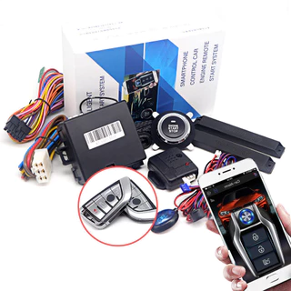br Universal Car Alarme AutoStart System APP Kit De Ignição Do Motor De Controle Remoto Push One Button Start Stop Acessórios Para Carros