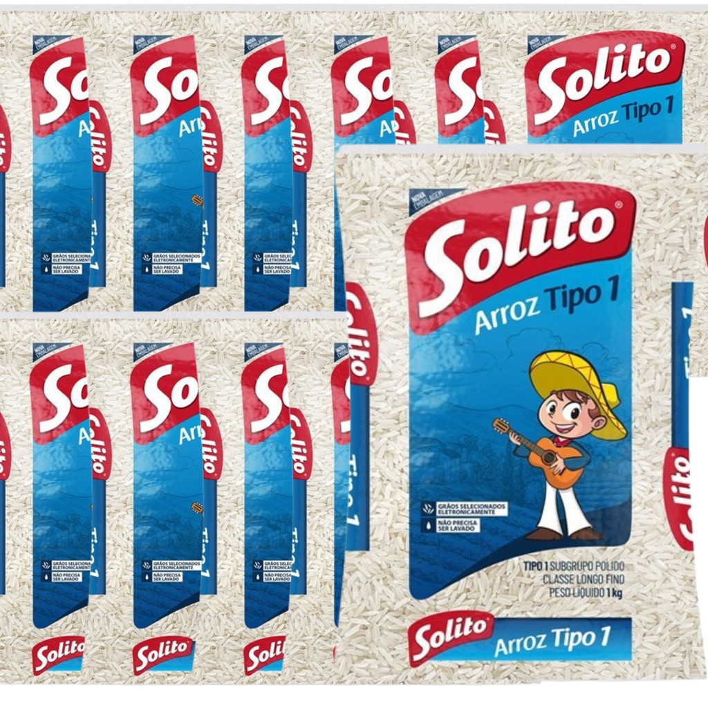 Arroz Tipo 1 Solito 1kg Fardo 10 Pacotes | Shopee Brasil