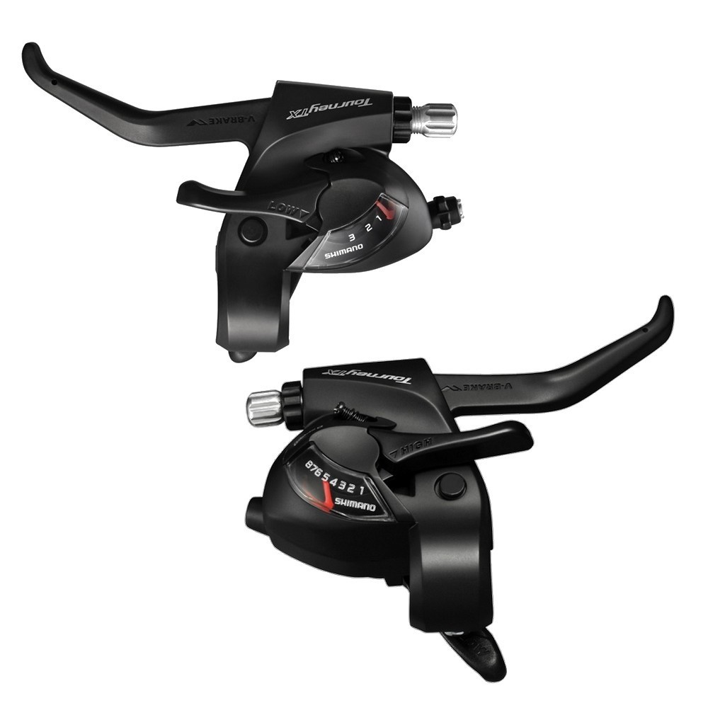 PAR ALAVANCA CÂMBIO/FREIO SHIMANO TOURNEY TX ST-TX800 V-BRAKE OU DISCO MECÂNICO - 3x8V