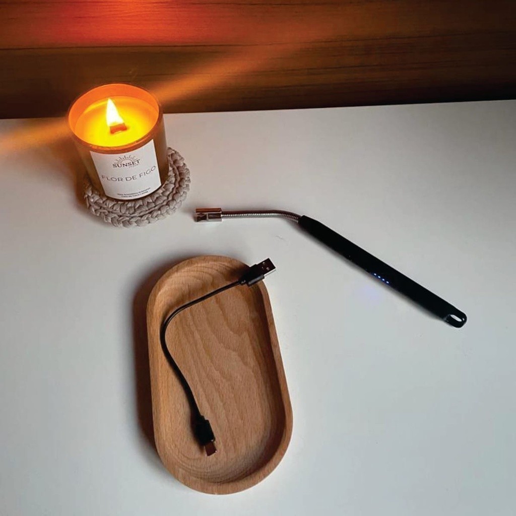 Acendedor Eletrônico Recarregável UBS Flexível para Velas