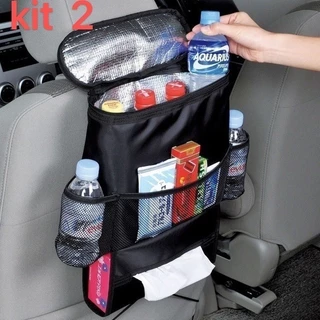 kit 2 Bolsa térmica portátil para armazenamento traseiro de assento de carro