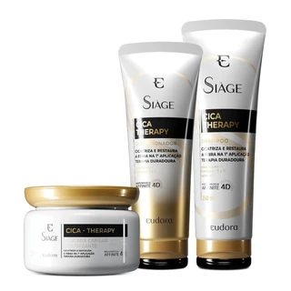 Kit Cica-Therapy Shampoo 250mL, Condicionador 200mL e Máscara 250g Siage Eudora