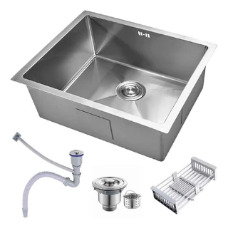 Cuba Gourmet Pia Inox Quadrada Cozinha Luxo 50x45 Acessórios