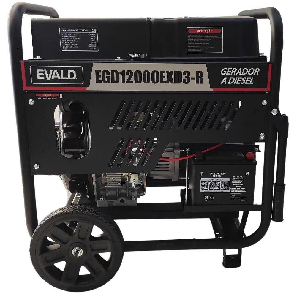Gerador Diesel Evald 11,25 KVA com AVR EGD12000EXD3 Trifásico 220V