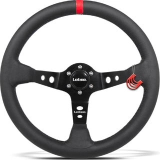 Volante Esportivo Tunning Universal em Couro Natural com Tarja Vermelha Lotse Dakar DAK-CV em Oferta na Shopee