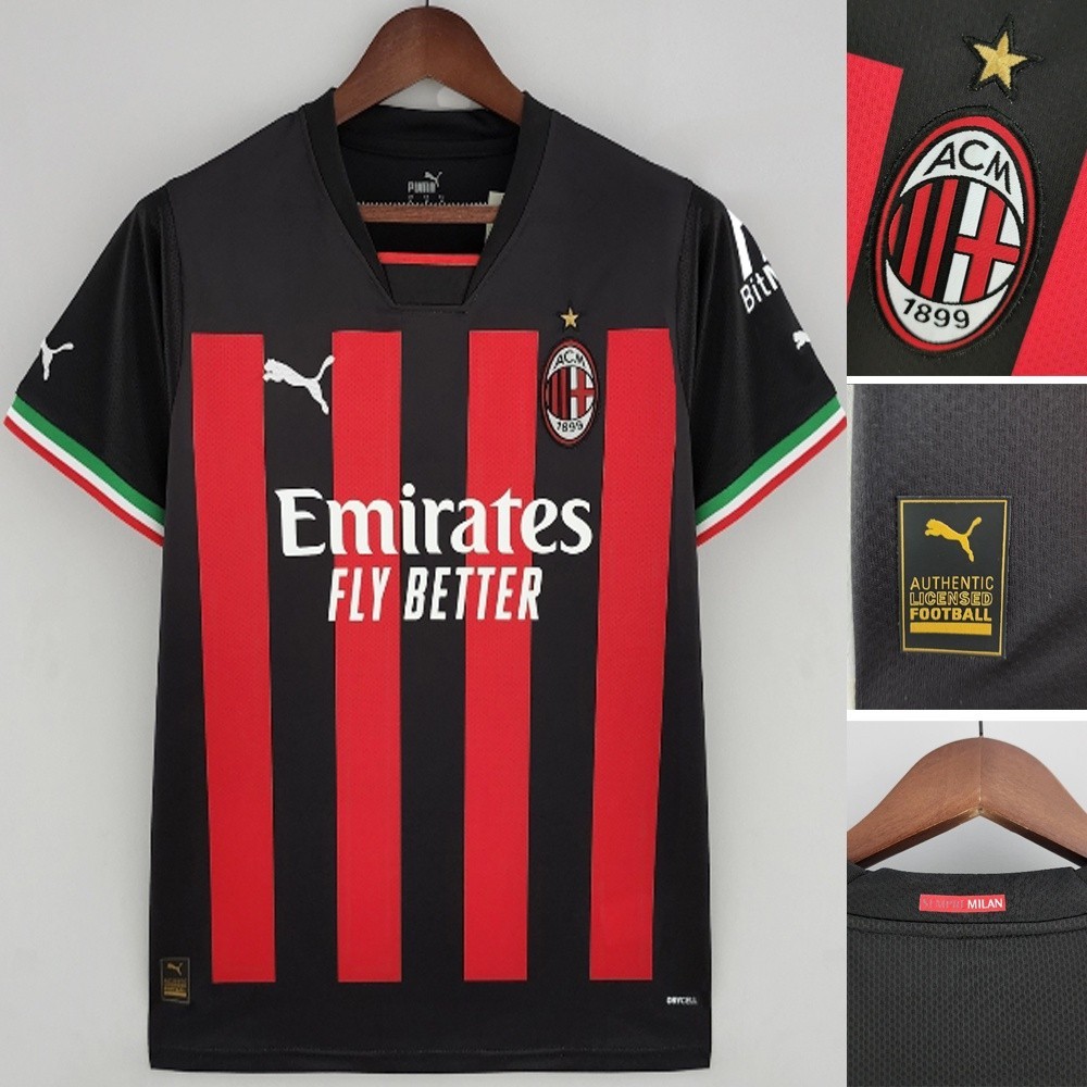 Camisa De Futebol Masculina 22/23 Versão AC Milan