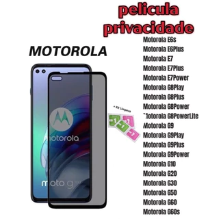 Película Motorola Privacidade de Vidro 3D Privativa Todos Modelos Moto G04 G24 G34 G10/G20/G30 ONE