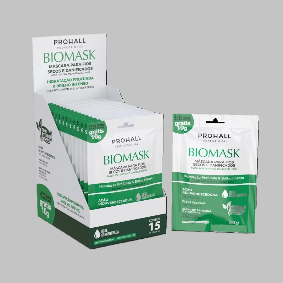 Prohall Biomask Fiber Máscara de Reconstrução Sachê - 50g (200g - 300g ...