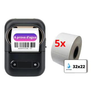 1 Impressora Xd-210 + 5 Rolos Etiquetas 32x22 Prova D'água